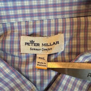 Peter Miller Mens Summer Comfort XXL L/S Blue Purple Check TPC The Players 493